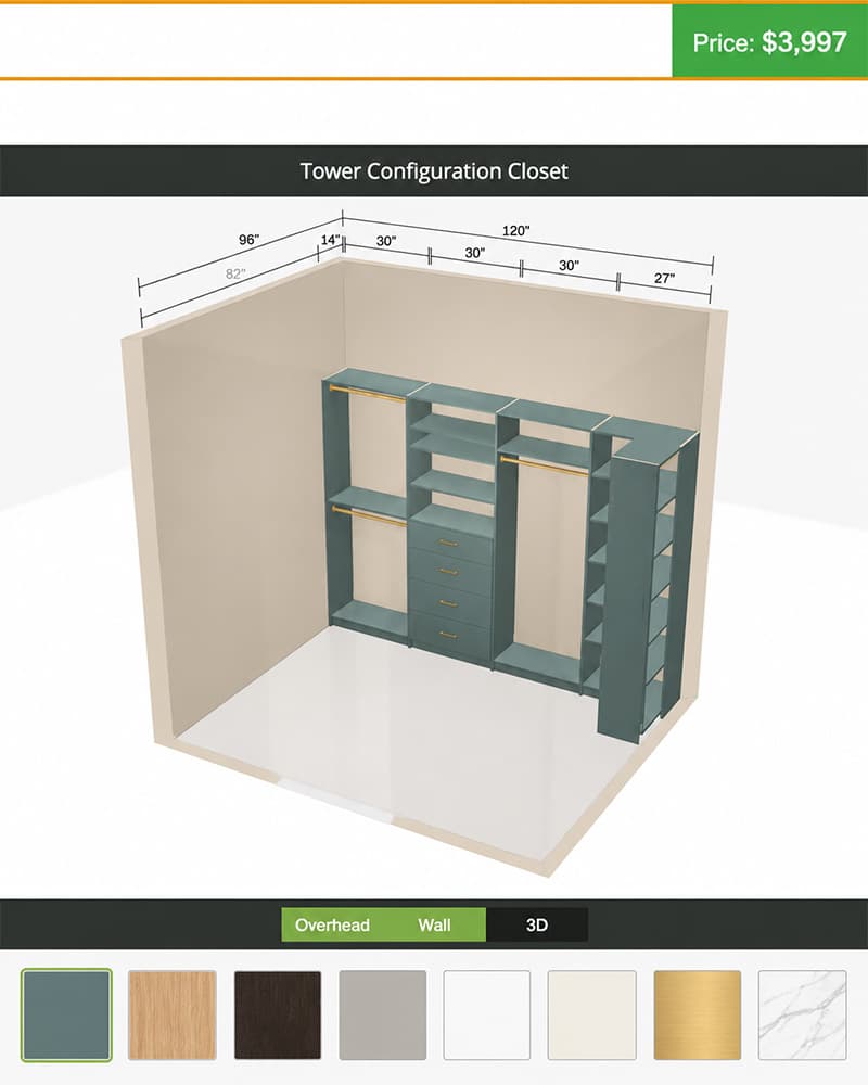 Online build-and-price closet tool